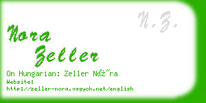 nora zeller business card